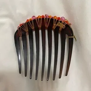Colette Malouf Pearls & Crystal Hair Comb Colette Malouf Handmade Luxury Woven Wire Crystal Hair Comb  main image 3